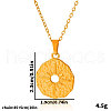 Stainless Steel Textured Disc with Star Pendant Necklaces for Women KF7355-2-3