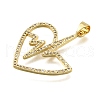 Brass Micro Pave Cubic Zirconia Pendants KK-K401-06B-G-2