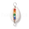 2Pcs 2 Colors Natural Shell Connector Charms PALLOY-JF02692-3