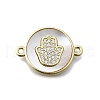 Hamsa Hand Connector Charms KK-V010-02G-02-1