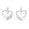 Brass Micro Pave Clear Cubic Zirconia Charms ZIRC-O035-28-3