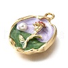 Alloy Enamel Pendants ENAM-K076-04A-G-2