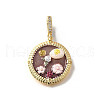 Brass Micro Pave Cubic Zirconia & Enamel Pendants KK-R222-14G-04-1