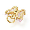 Brass Micro Pave Clear Cubic Zirconia Pendant ZIRC-P079-B01-11-2