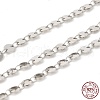 Anti-Tarnish Rhodium Plated 925 Sterling Silver Flat Round Link Chains STER-NH0001-27B-P-1