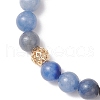 Natural Blue Aventurine and Tiger Eye Stretch Bracelets BJEW-JB11967-01-3
