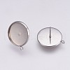 Non-Tarnish 202 Stainless Steel Stud Earring Settings STAS-I088-D-01P-2
