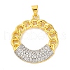 Rack Plating Brass Micro Pave Cubic Zirconia Pendants KK-M021-07G-02-1