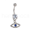 Evil Eye Drop Belly Button Rings for Women AJEW-C010-01P-2