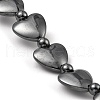 Heart Synthetic Non-Magnetic Hematite Beaded Necklaces for Women Men NJEW-E097-08-2