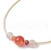 Natural Carnelian & Malaysia Jade Beads Braided Bead Bracelets for Women BJEW-JB11983-3