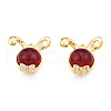 Brass Micro Pave Clear Cubic Zirconia Charms KK-N231-366-2