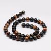 Natural Tiger Eye Bead Strands G-K153-B39-6mm-A-2