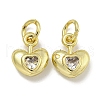 Rack Plating Brass Micro Pave Cubic Zirconia Charms KK-E114-01G-05-1