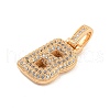 Brass Micro Pave Clear Cubic Zirconia Pendants KK-B099-01G-B-2
