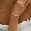 French Classic Style Brass Grooved Oval Beaded Bracelets for Women JM7505-1-1