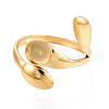 Leaf 304 Stainless Steel Cuff Ring Components STAS-T066-22G-2