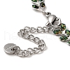 Brass Enamel Link Cobs Chains Bracelets with Paillettes for Women BJEW-L685-07P-3