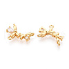 Brass Micro Pave Clear Cubic Zirconia Chandelier Components Links KK-N263-44G-2