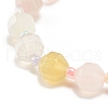Natural Agate Round Beaded Stretch Bracelet with Glass Seed BJEW-JB08195-02-5