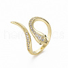 Brass Micro Pave Clear Cubic Zirconia Cuff Rings RJEW-Q164-020-NF-3