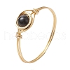 Round Natural Obsidian Finger Rings for Women RJEW-JR00857-04-4