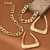 Simple Style Alloy Curb Chain Bracelets & Necklaces & Triangle Stud Earrings Sets for Women FS-WG4F616-01-1