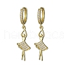 Brass Micro Pave Clear Cubic Zirconia Hoop Earrings EJEW-F362-15G-4