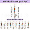40Pcs 10 Styles Tibetan Style Sea Animal Alloy Pendant Decorations HJEW-GO00010-2