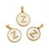 PVD Vacuum Plating 304 Stainless Steel with White Shell Pendants STAS-G268-01Z-G-1