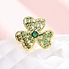 Brass Micro Pave Cubic Zirconia Adjustable Cuff Rings for Women RJEW-U053-05G-2