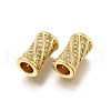 Brass Micro Pave Clear Cubic Zirconia European Beads ZIRC-I070-117G-2
