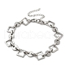 304 Stainless Steel Rhombus Link Chains Bracelets for Men & Women BJEW-D042-28P-4