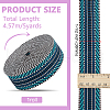 5 Yards Polyester Striped Jacquard Ribbon OCOR-WH0078-287C-2