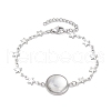 Tarnish Resistant 3Pcs 3 Styles Stainless Steel Bracelet Star & Oval & Cross Link Bracelet Making with Tray BJEW-JB10532-3