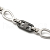 Two Tone 304 Stainless Steel Teardrop & Oval Link Chain Bracelet BJEW-B078-39BP-2