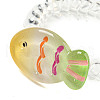 Summer Fish Resin Telephone Line Wire Elastic Hair Ties AJEW-U004-02C-2