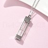 Glass Hourglass Rectangle Pet Memorial Keepsake Urn Ashes Pendant Necklaces NJEW-P326-01P-2