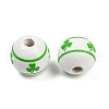 Spray Painted Wood European Beads WOOD-F017-06-2