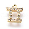 Golden Plated Brass Micro Pave Cubic Zirconia Charms X-ZIRC-L075-51H-1
