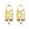 Rack Plating Alloy Enamel Pendants PALLOY-N172-029-2