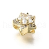 Brass Micro Pave Cubic Zirconia Beads KK-D379-01G-03-2