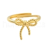 Bowknot Brass Adjustable Rings for Women RJEW-L120-016G-01-2