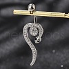Alloy Rhinestone Snake Curved Barbell Belly Rings AJEW-R007-03P-02-1