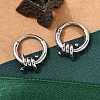 Knot 316 Surgical Stainless Steel Hoop Earrings EJEW-G416-30AS-1