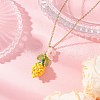 Glass Seed Beaded & Imitation Pearl Flower Pendant 304 Stainless Steel Cable Chain Necklaces for Women NJEW-MZ00115-03-1