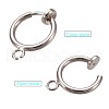 Brass Clip-on Hoop Earring Findings X-KK-P102-01P-2