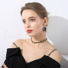 ANATTASOUL 5 Pairs 5 Colors Acrylic Flower Dangle Hoop Earrings with Rhinestone Tassel EJEW-AN0003-70-3