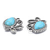 Synthetic Turquoise Pendants Settings for Enamel PALLOY-N157-030-4