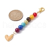 Alloy Enamel Heart Pendant Decorations HJEW-JM01507-01-3